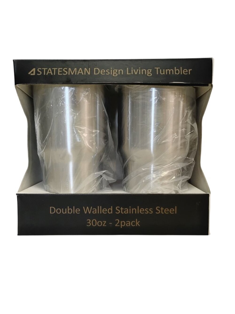 2-Pack Double-Walled Stainless Steel 30oz Tumblers BPA-Free Lid Cold or Hot